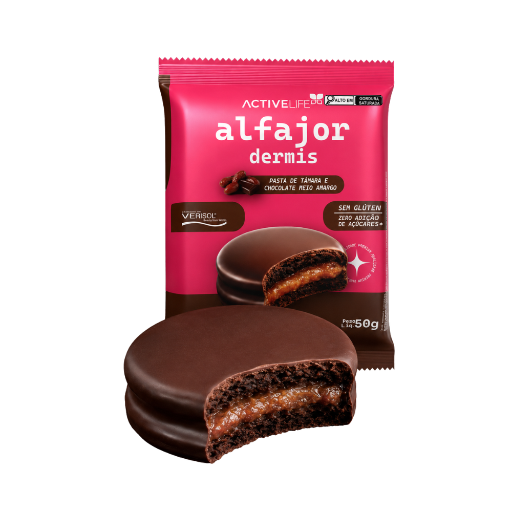 ALFAJOR VERISOL TAMARA E CHOCOLATE MEIO AMARGO - ACTIVE LIFE