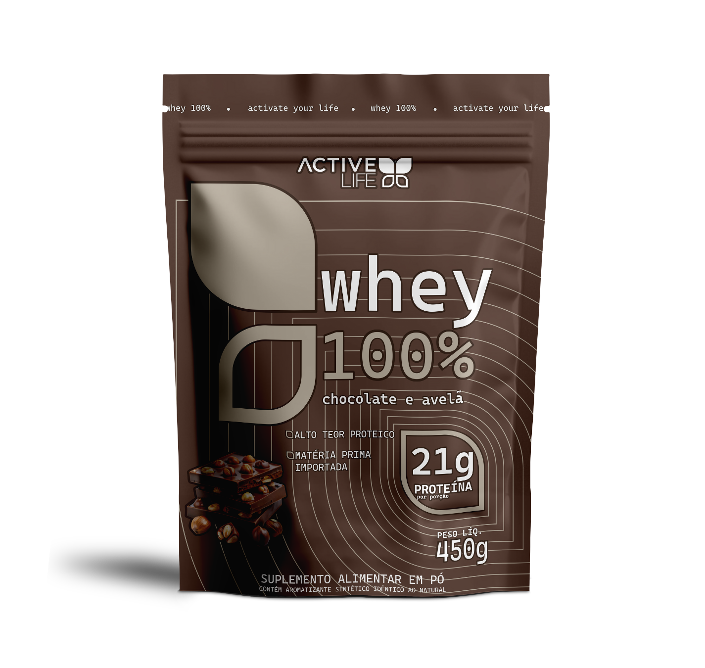 WHEY 100% - CHOCOLATE COM AVELÃ - 450G