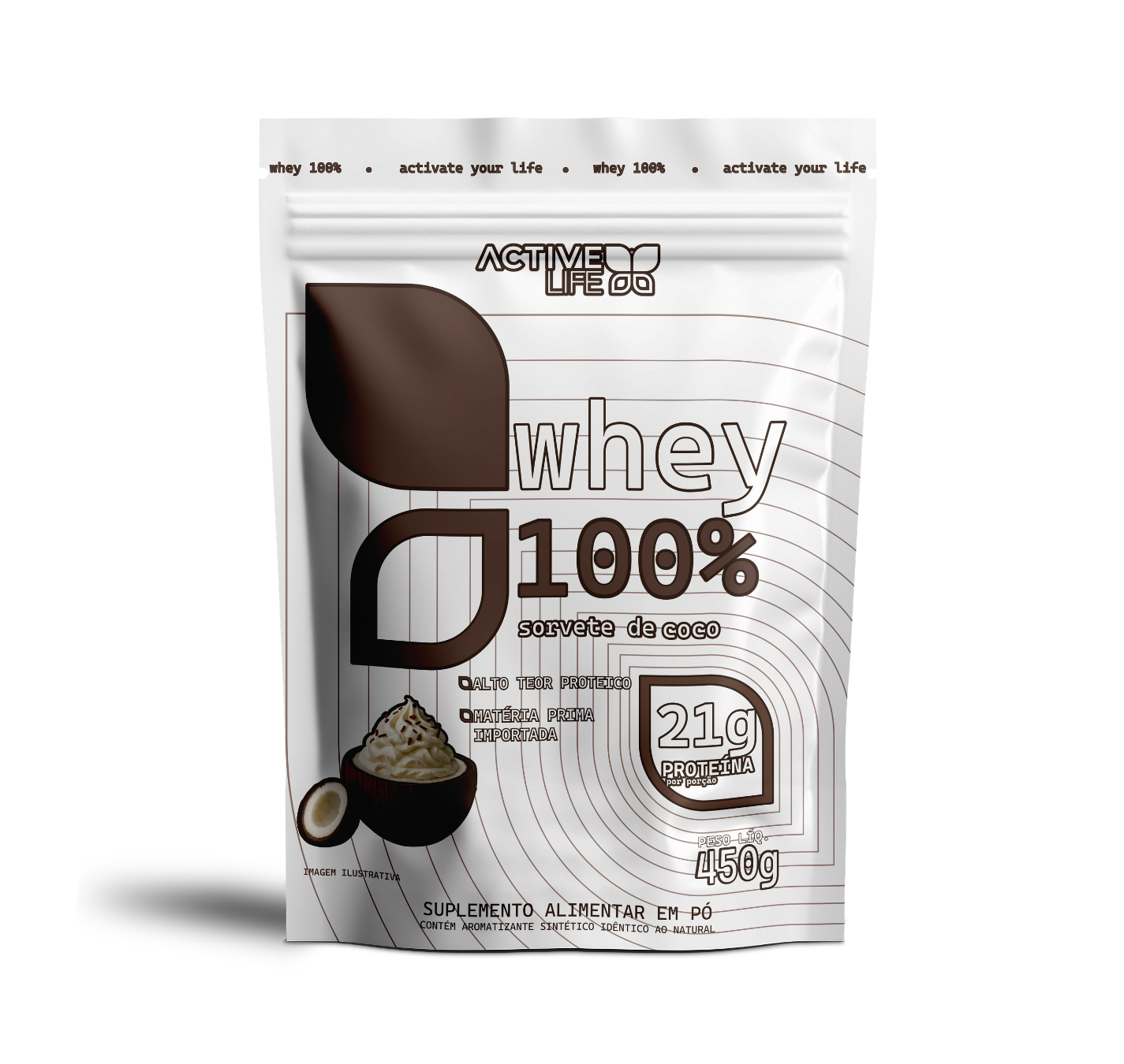 WHEY 100% - SORVETE DE COCO - 450G