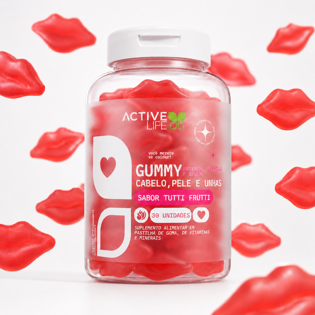 CABELO PELE E UNHA GUMMY TUTTI FRUTTI 30UN - ACTIVE LIFE