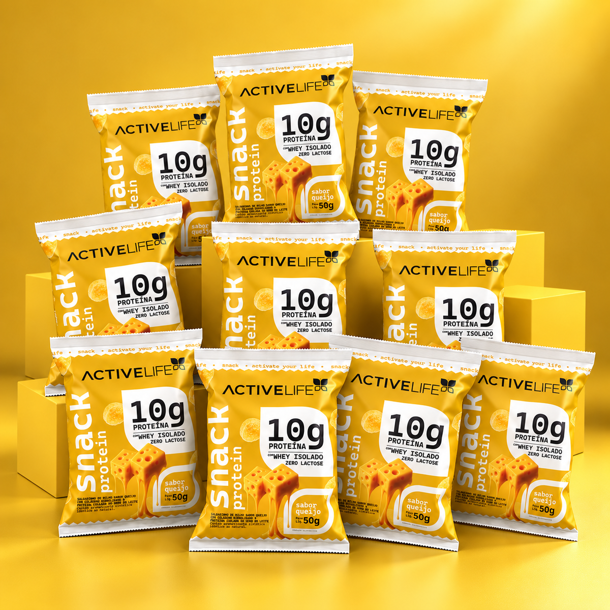 CAIXA 10 UNIDADES SALGADINHO PROTEICO QUEIJO - ACTIVE LIFE