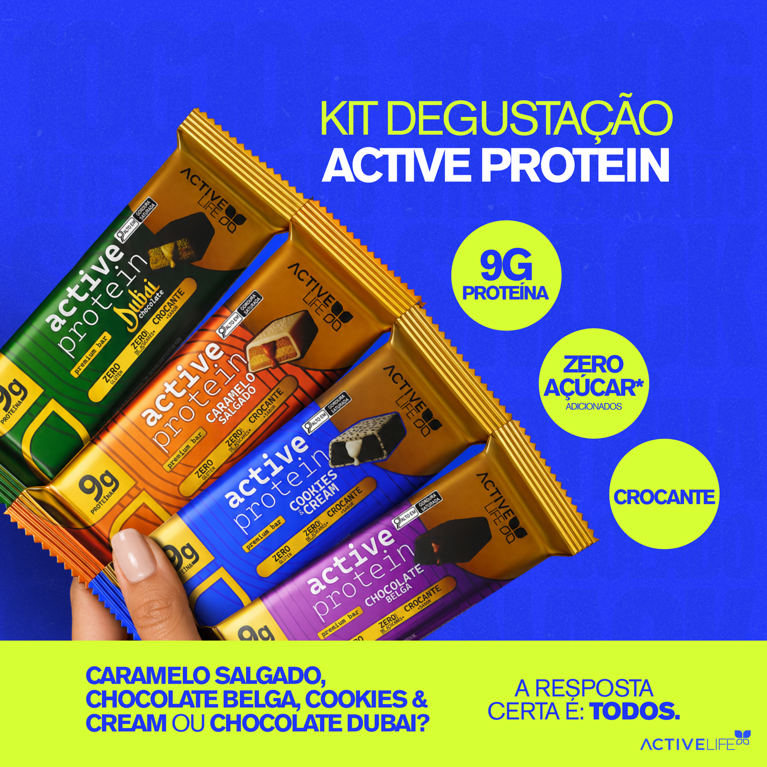 KIT ACTIVE PROTEIN - 4 BARRAS DE PROTEÍNA