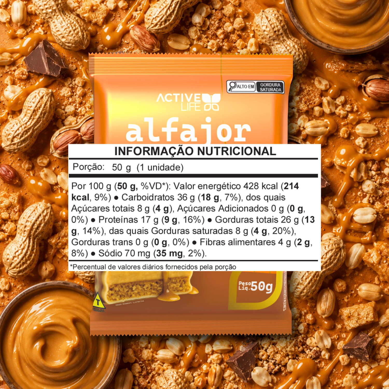 ALFAJOR PROTEICO AMENDOIM - ACTIVE LIFE