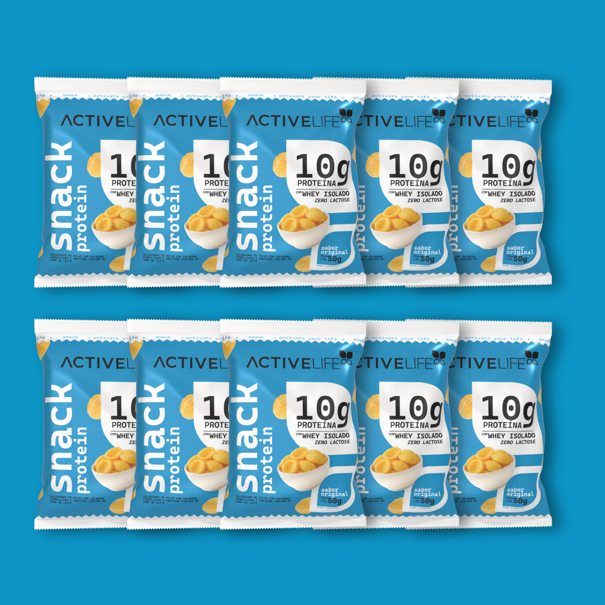 CAIXA 10 UNIDADES SALGADINHO PROTEICO ORIGINAL - ACTIVE LIFE