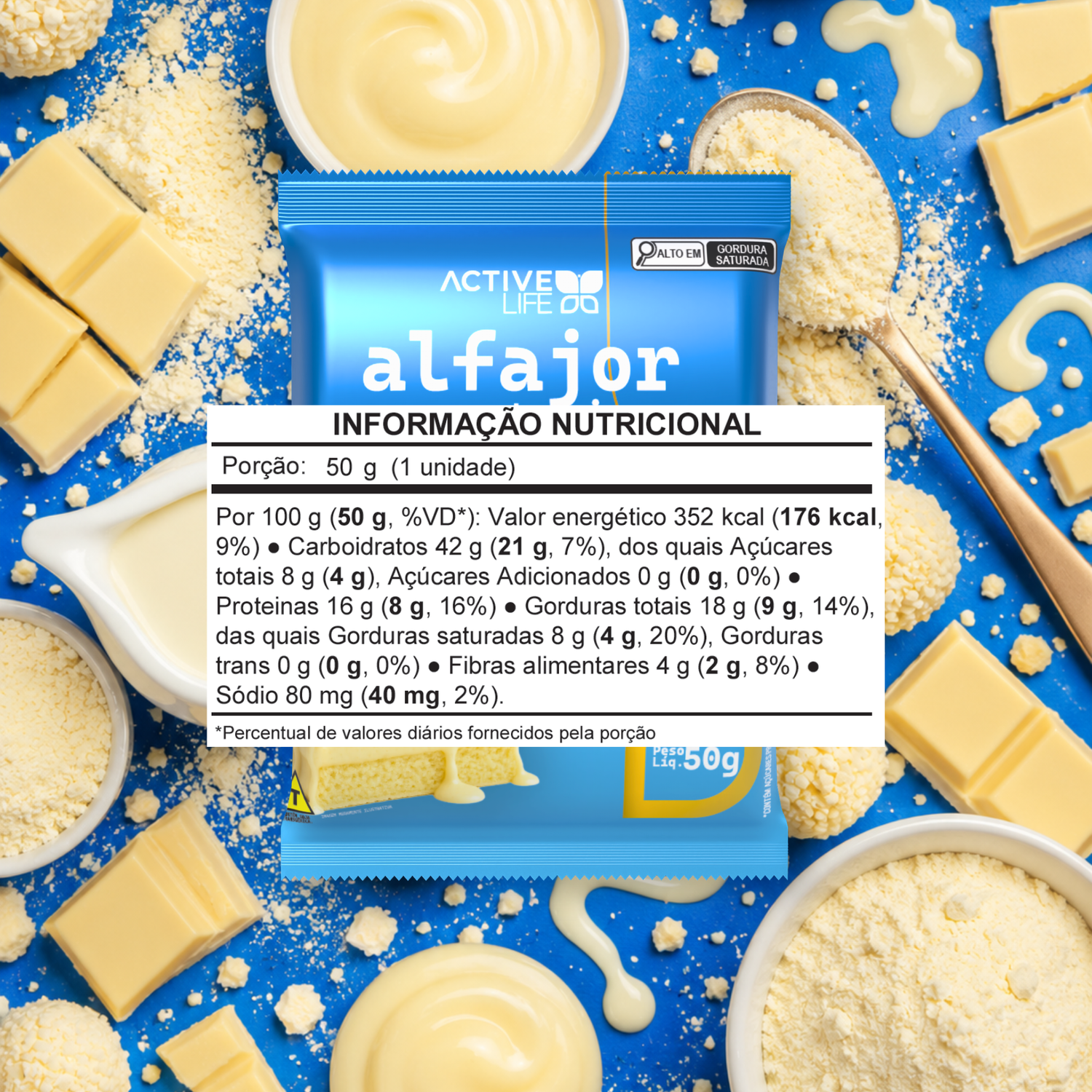ALFAJOR PROTEICO LEITE EM PÓ - ACTIVE LIFE