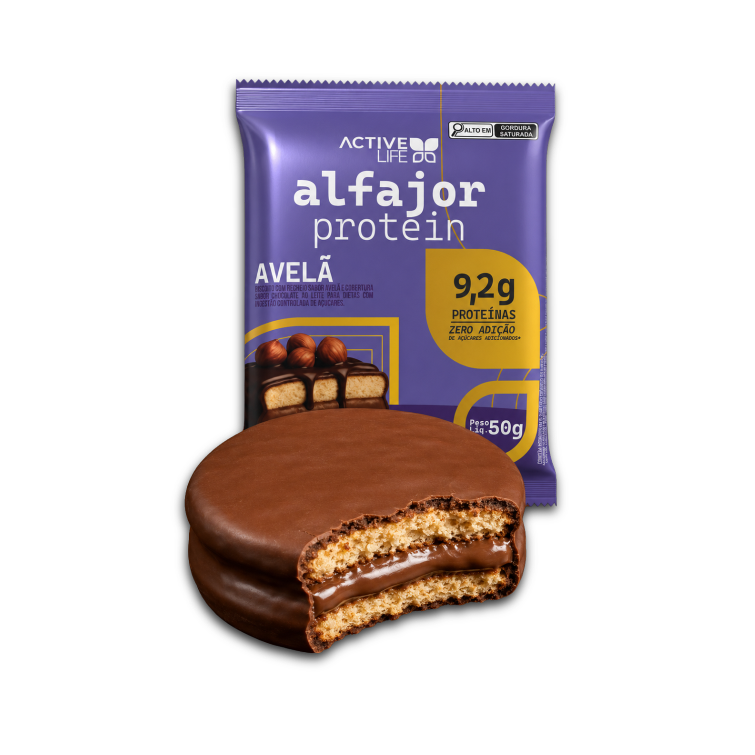 ALFAJOR PROTEICO AVELÃ - ACTIVE LIFE