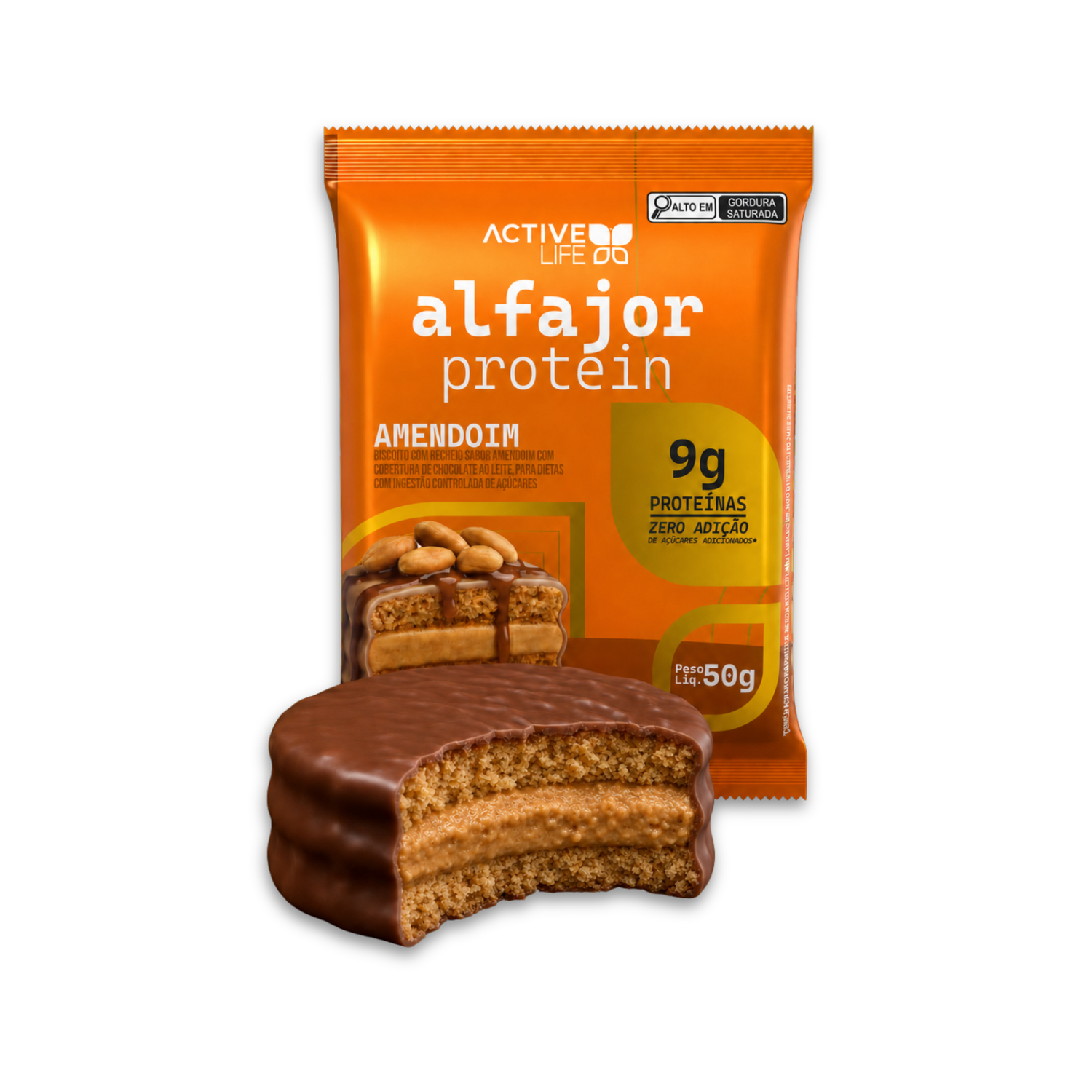 ALFAJOR PROTEICO AMENDOIM - ACTIVE LIFE