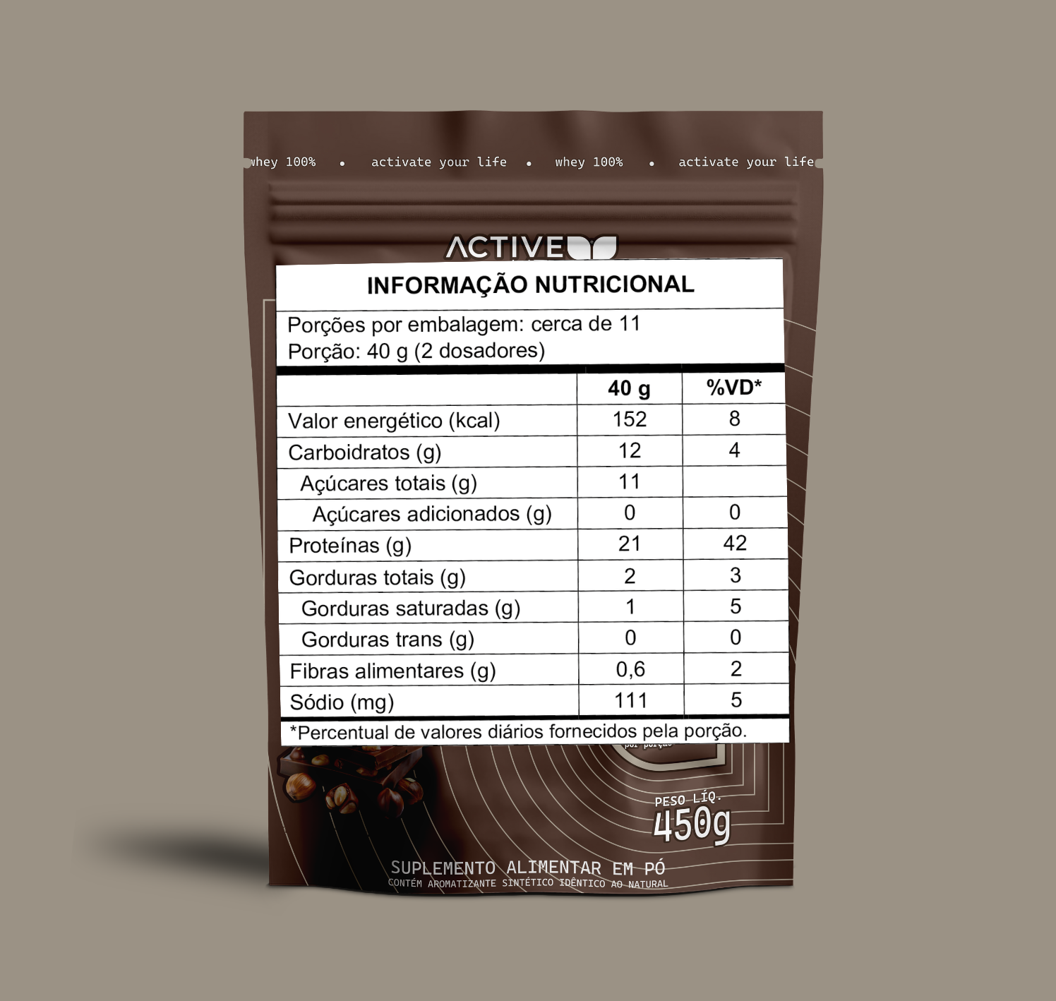 WHEY 100% - CHOCOLATE COM AVELÃ - 450G