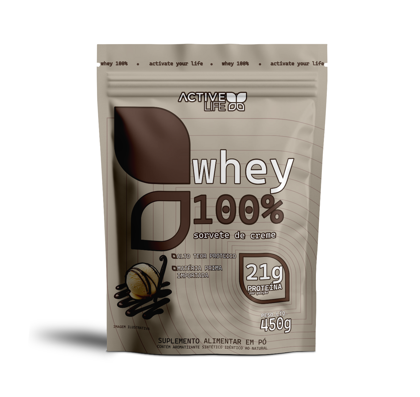 WHEY 100% - SORVETE DE CREME - 450G