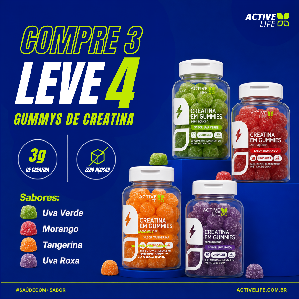 CREATINAS GUMMY - COMPRE 3 E LEVE 4