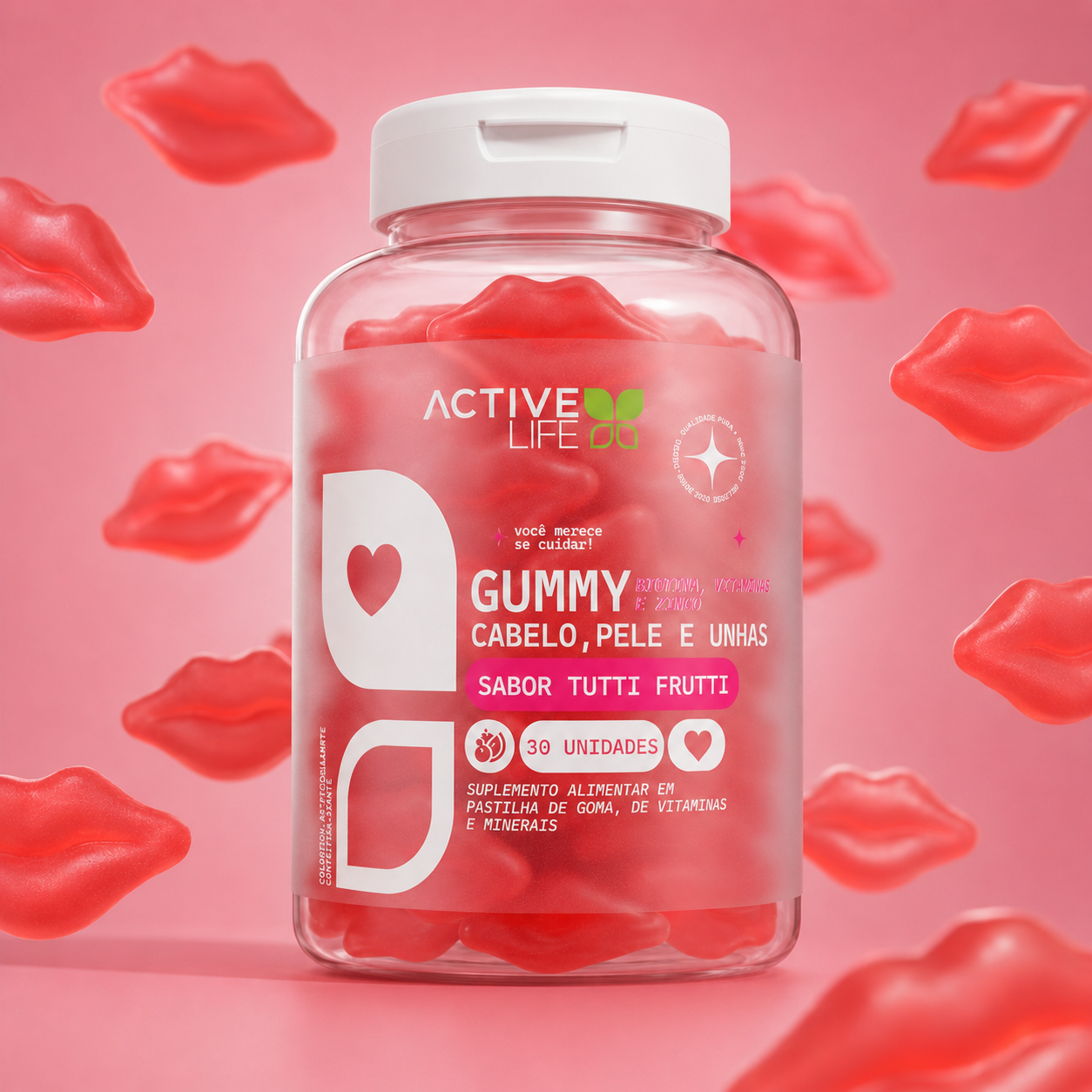 CABELO PELE E UNHA GUMMY TUTTI FRUTTI 30UN - ACTIVE LIFE