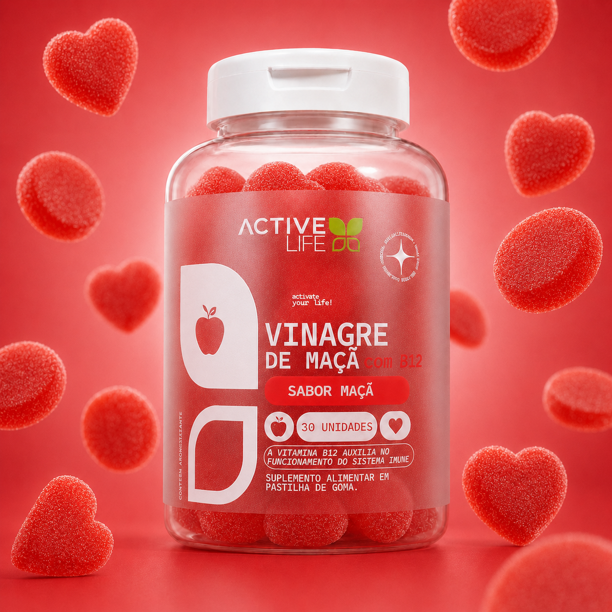 VINAGRE DE MAÇÃ GUMMY 30 GOMAS - ACTIVE LIFE