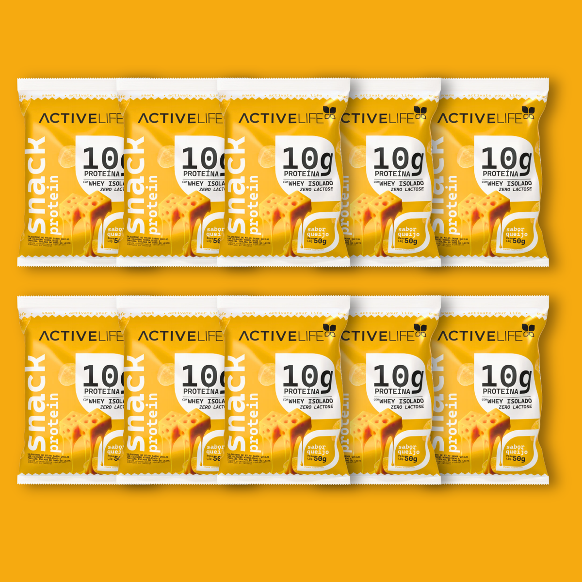 CAIXA 10 UNIDADES SALGADINHO PROTEICO QUEIJO - ACTIVE LIFE